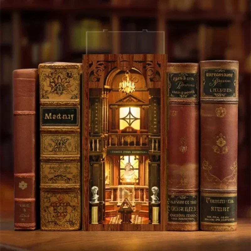 Diy Wooden Book Nook Kit Shelf Insert - Het filosofische boekenkastje voor thuisdecoratie, retro