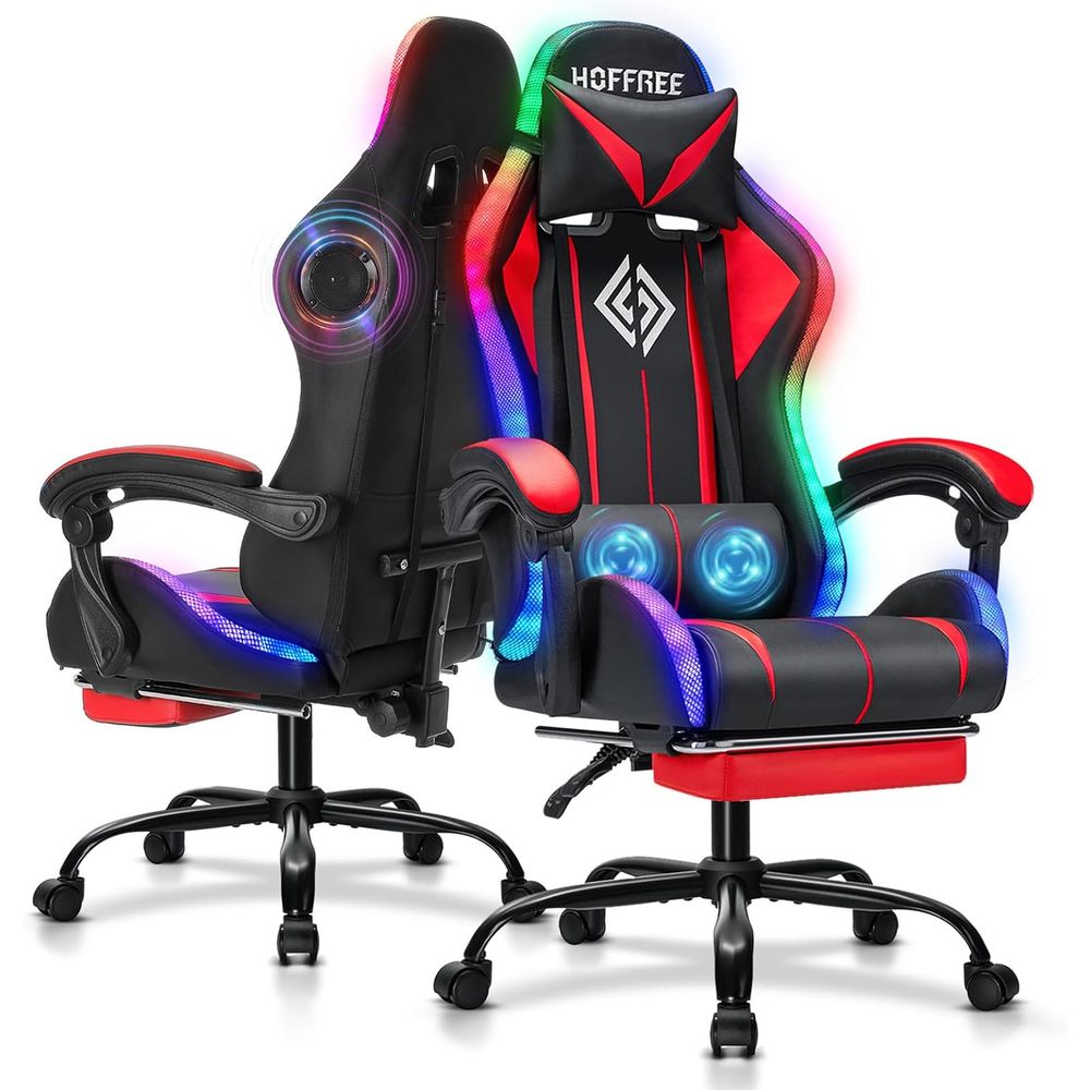 Music - RGB-gamingstoel met Bluetooth-luidsprekers en LED-verlichting Ergonomische