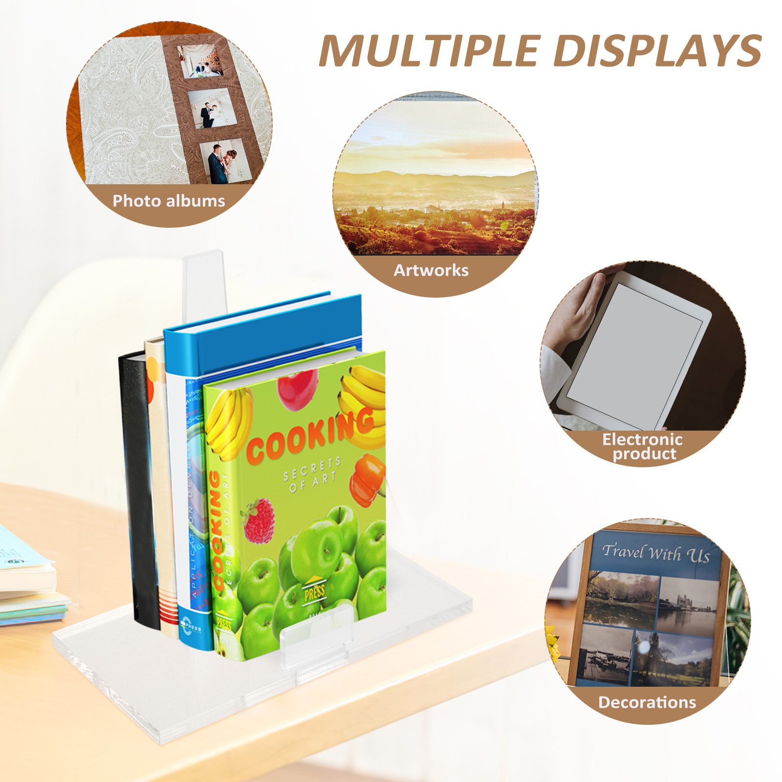 Draagbare, kleine acryl fotoli - Clear Acrylic Book Stand Holder recensie en prijs
