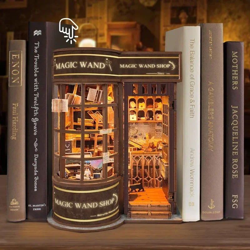 DIY houten miniatuurmodelsets, - Diy Wooden Book Nook Kit Shelf Insert recensie en prijs